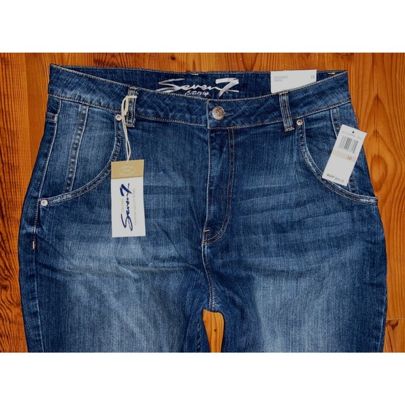 Seven7 Denim - NEW! 7 SEVEN High Rise Taper Leg Ultimate Comfort Relaxed Jeans Sz 10